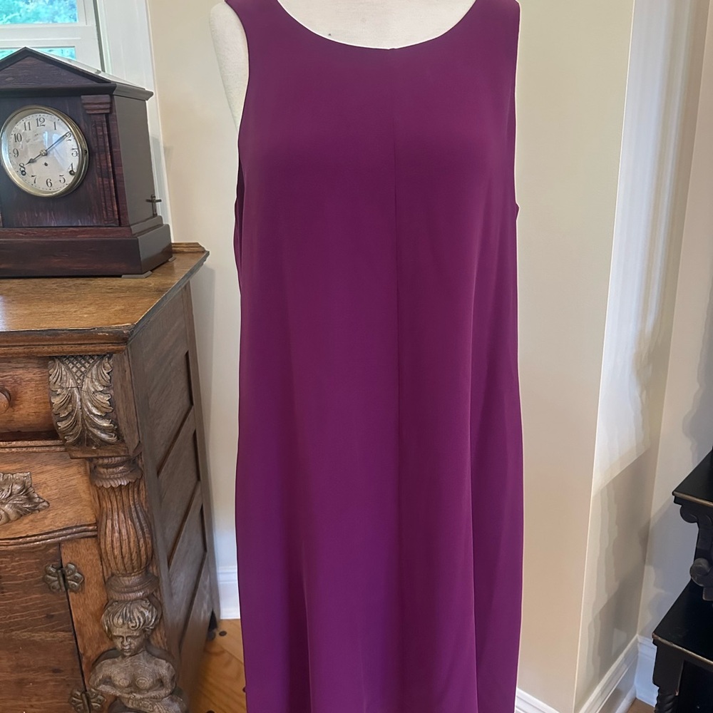 Unworn Eileen Fisher Rich Purple Midi Dress
